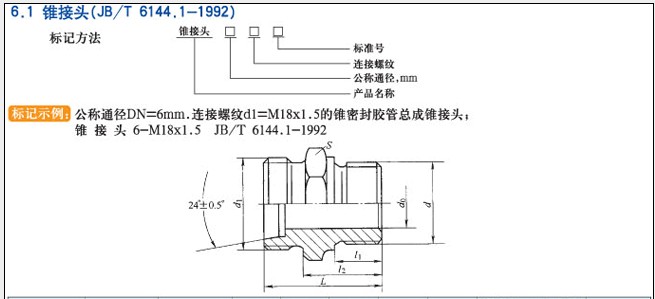 JB/T6144.1-1922锥接头